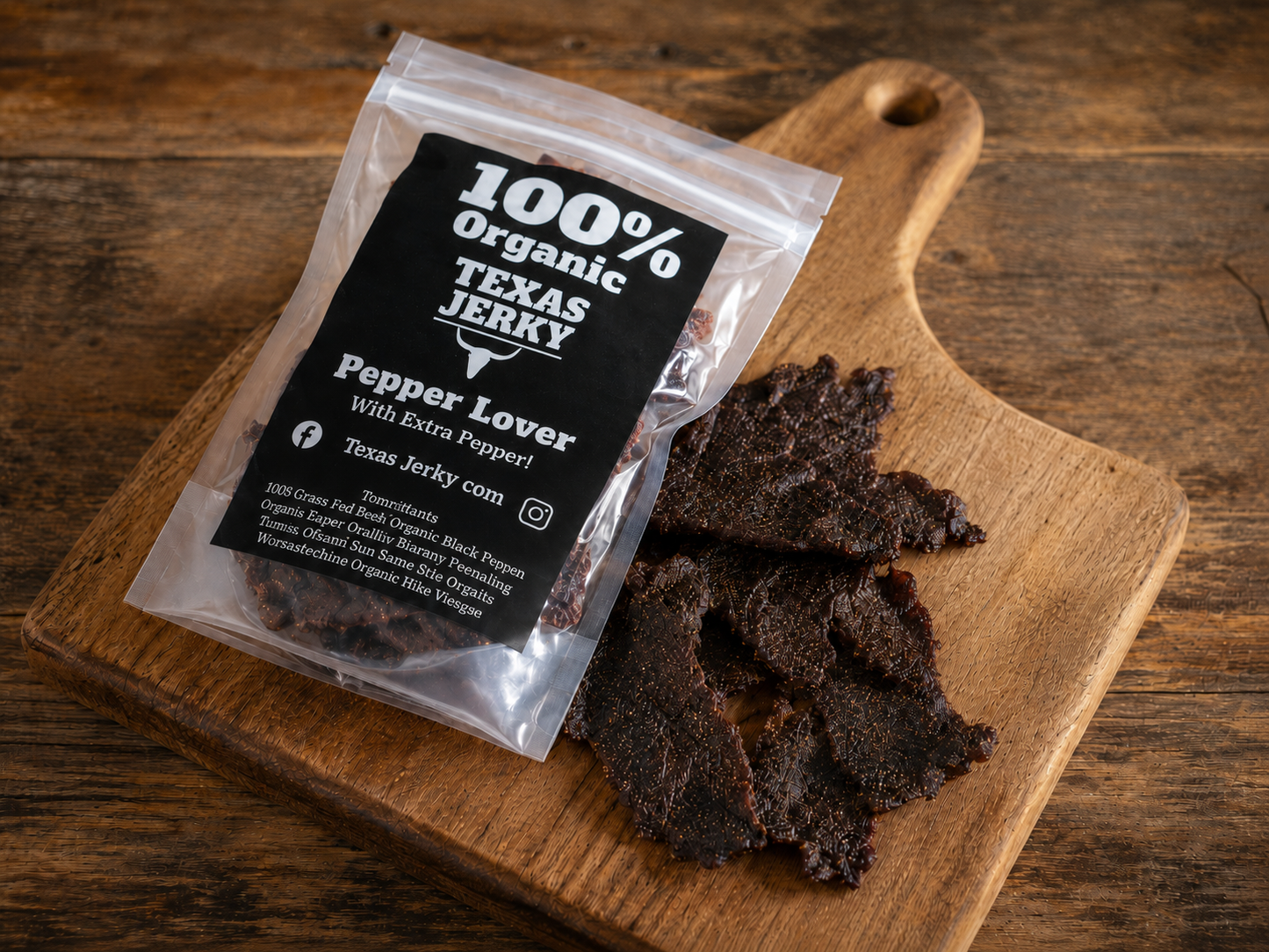 Pepper Beef Jerky 100% Organic