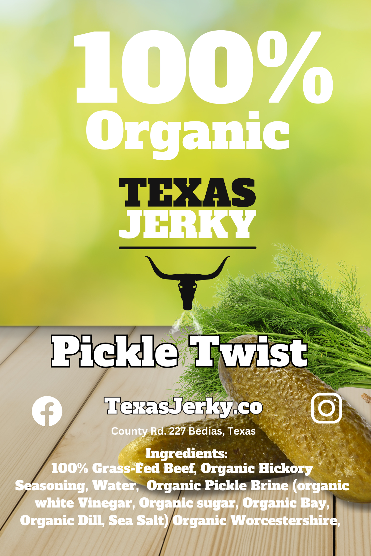 Organic pickle beef jerky