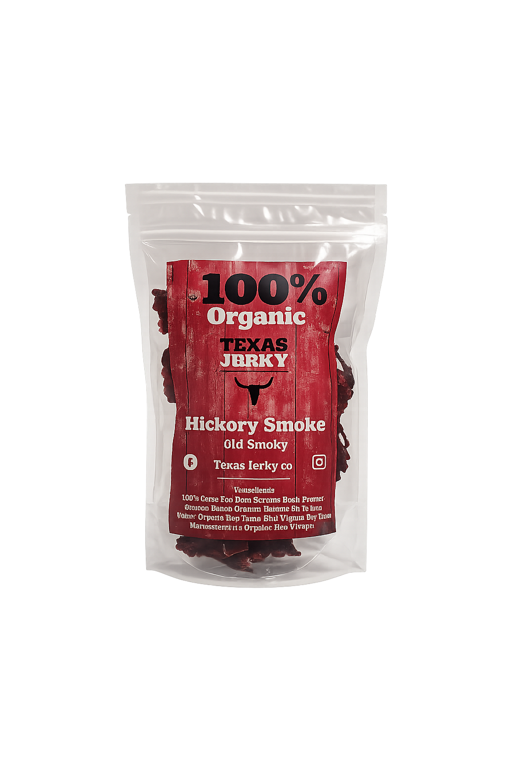 Hickory Smoke Beef Jerky 100% Organic