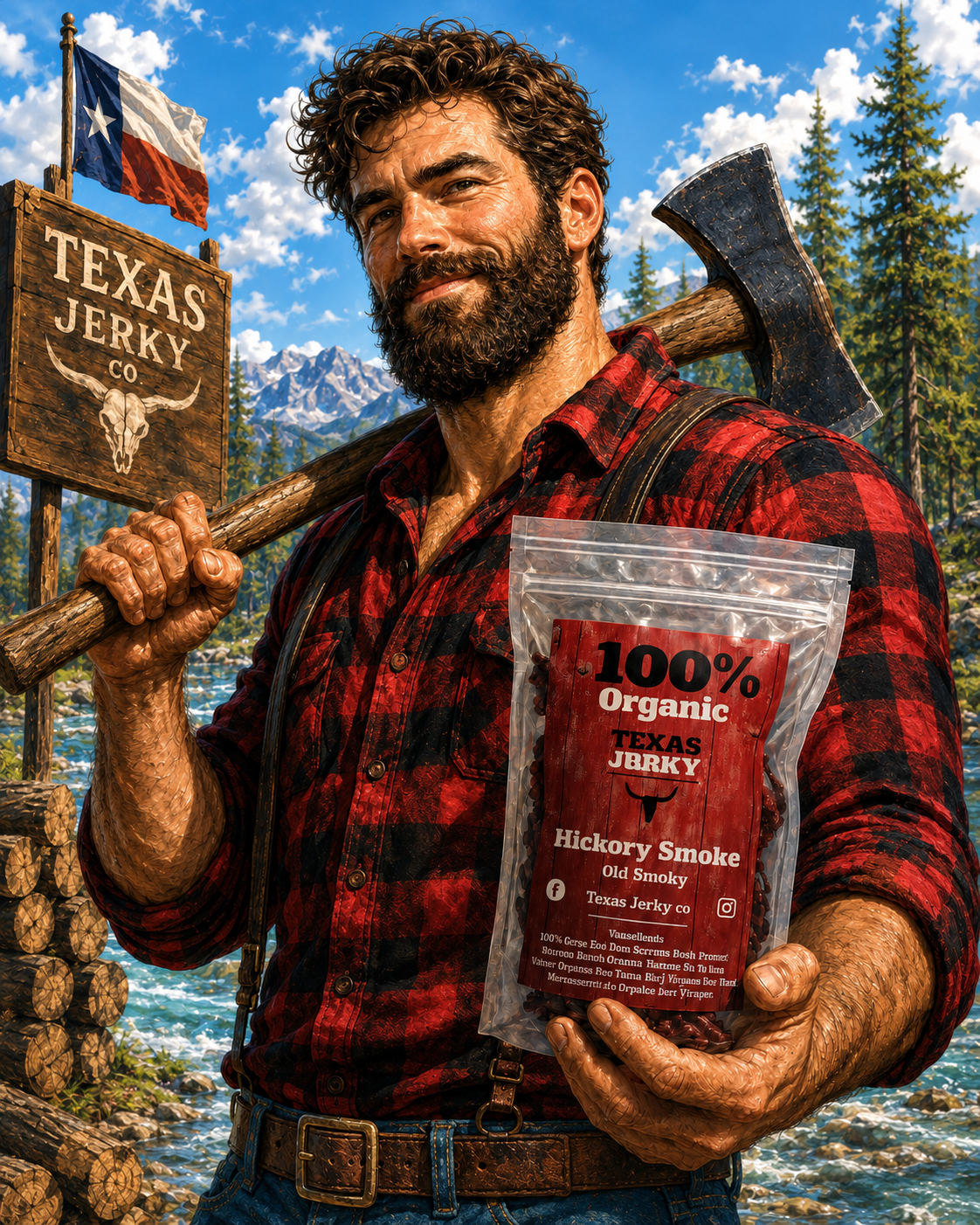 Hickory Smoke Beef Jerky 100% Organic