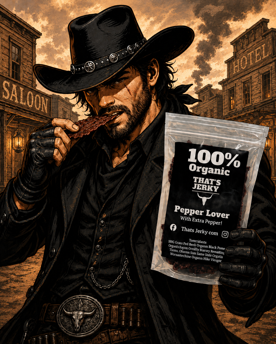 Pepper Beef Jerky 100% Organic