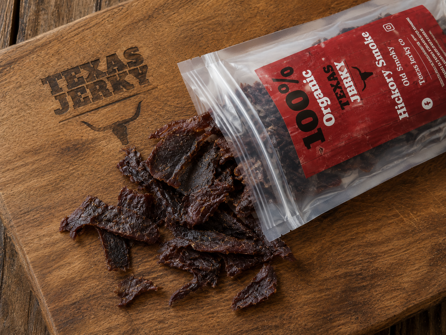 Hickory Smoke Beef Jerky 100% Organic