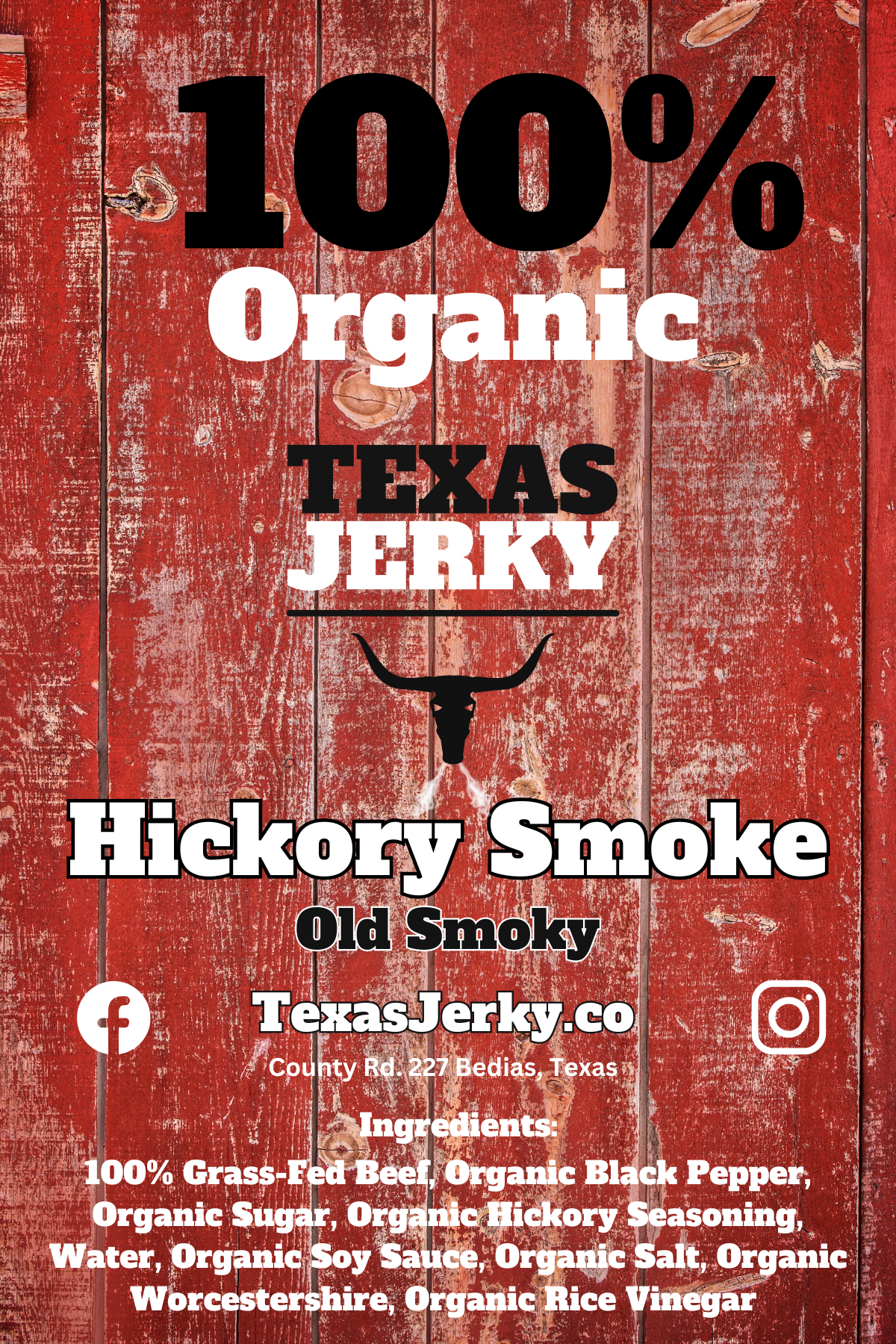 Beef jerky Organic hickory smoke